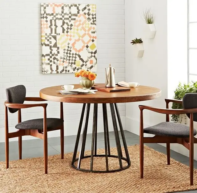 Us 1840 0 Nordic Ikea Large Round Table Continental Wood Dining Tables And Chairs All Solid Retro To Do The Old Wrought Iron Ta In Coffee Us 1840 0 Nordic Ikea Large Round Table Continental Wood Dining Tables And Chairs All Solid Retro To Do The Old Wrought Iron Ta In Coffee