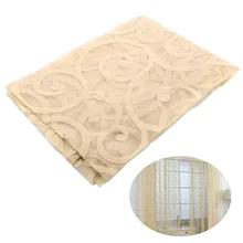 Оконные шторы из вуали с большими крючками для спальни, гостиной, 100x200 см(бежевый