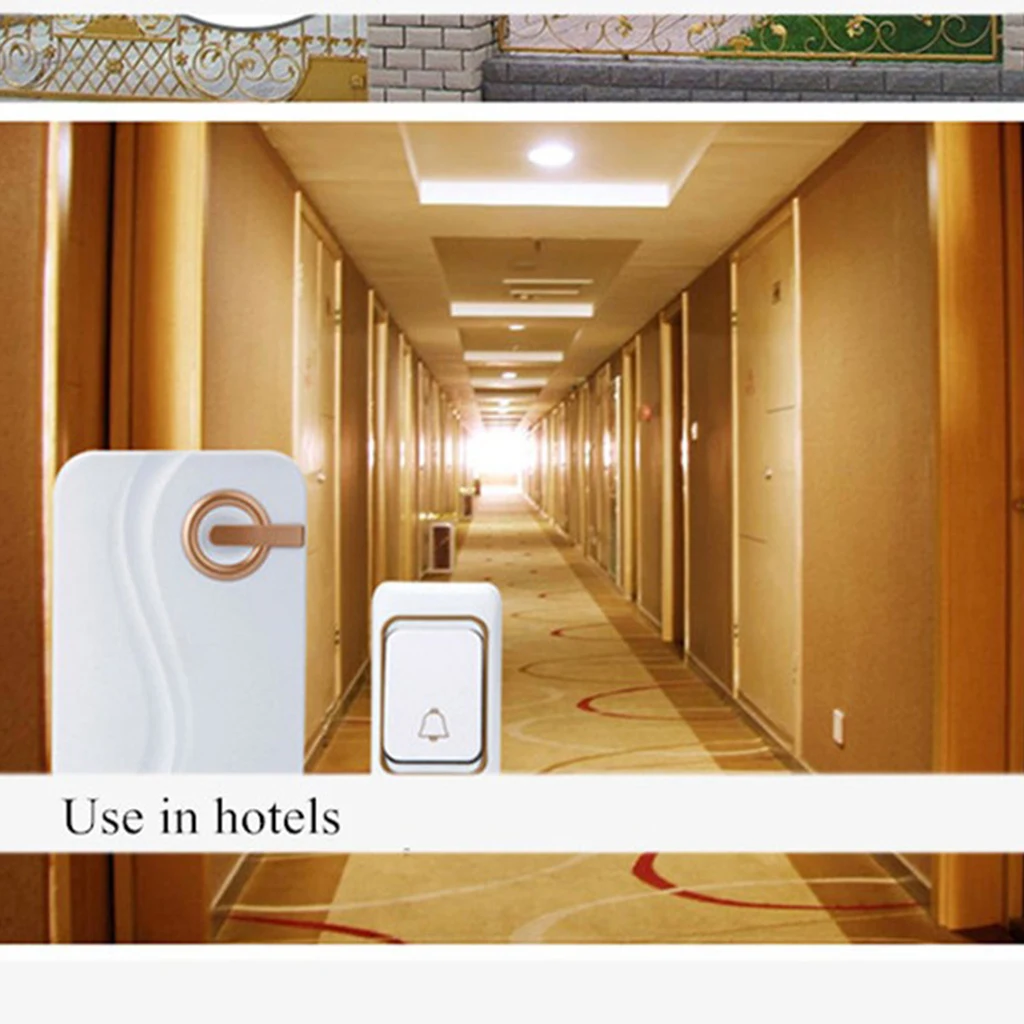 Wireless Battery Operated Doorbell Door Chime with 1 Transmitter+1 Receiver