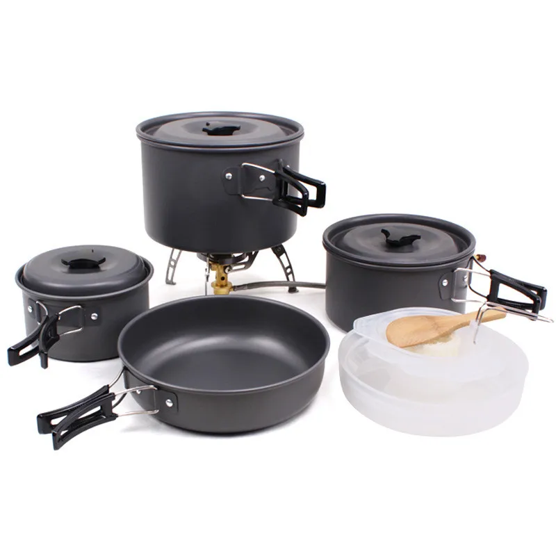 

4-5 people outdoor stoves pot Stove camping pot Cookware Sets portable picnic Aluminum alloy ultra-light split-type overlapping