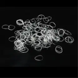 200 шт. прозрачный резиновая Hairband Веревка хвост держатель эластичные Для женщин волосы группы Галстуки