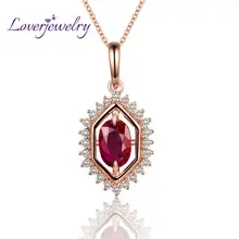 Королевский кулон в твердой 18Kt розовое золото рубин Свадебный кулон натуральный бриллиант ювелирные изделия для жены WP060