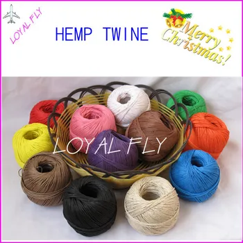 

Free shipping 6pcs/lot colored waxed hemp twine/cords (dia. 1mm,100m/100g/ball)DIY hemp rope 12 kind color