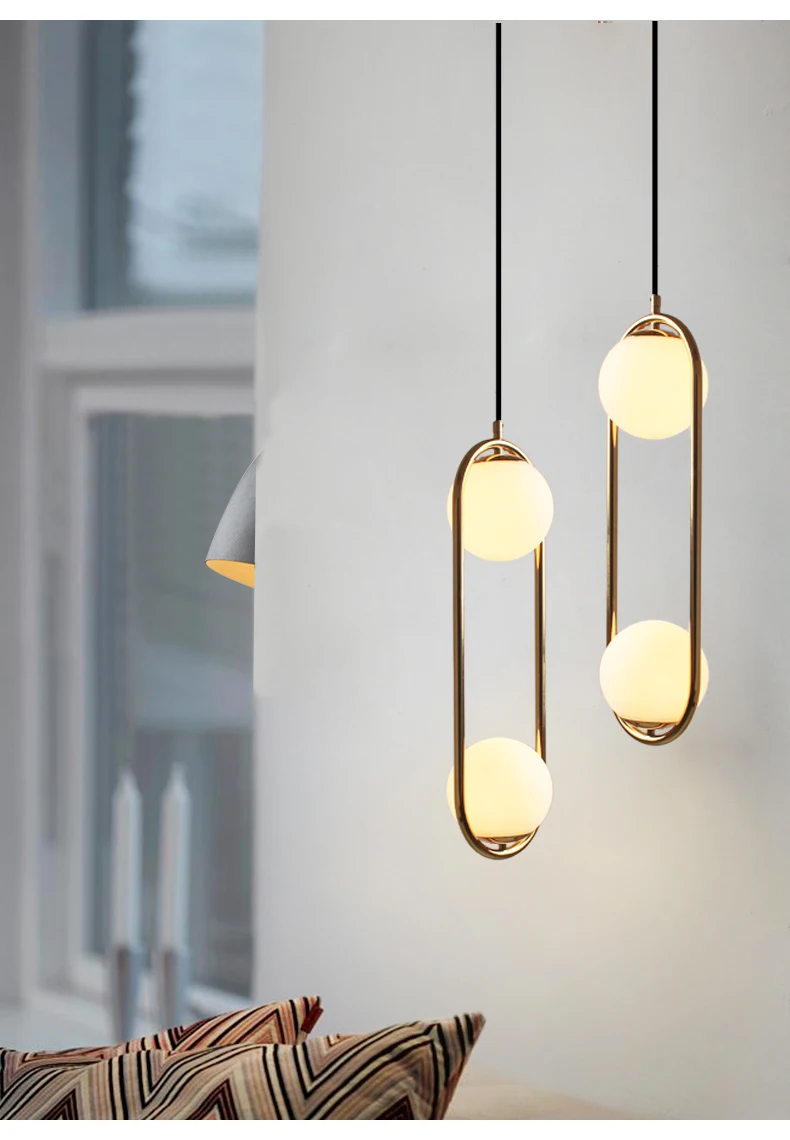 Bola de Vidro Estúdio de Design Sala de Cabeceira Loja de Luz com Lâmpadas Lustre Criativo Nórdico Luzes Penduradas Ailse Café Led 4 Design nórdico bola de vidro lustre criativo