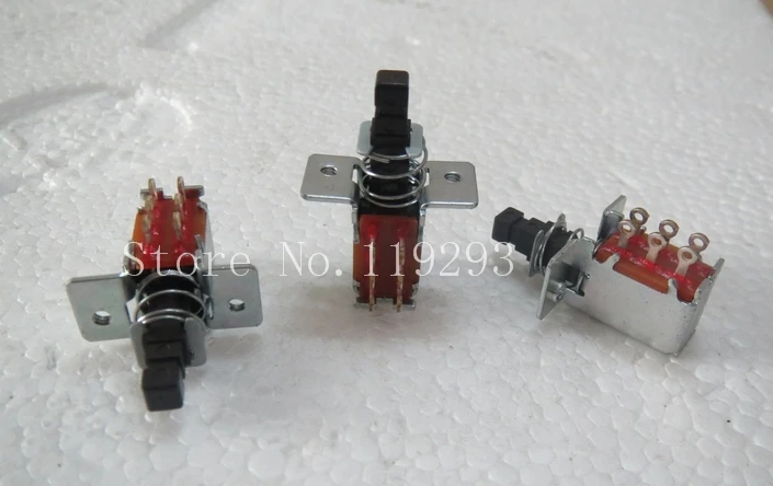 

[BELLA]Japan ALPS reset switch 6 foot self-locking switch ( not lockable ) empty legs with fixed screw terminal--50pcs/lot