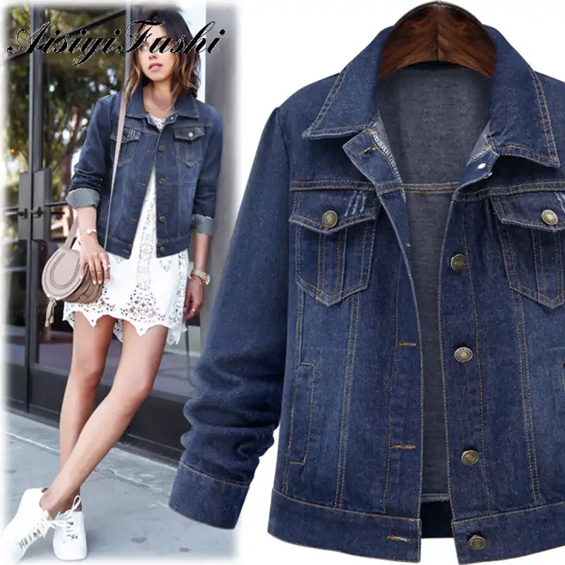 dark blue jean jacket