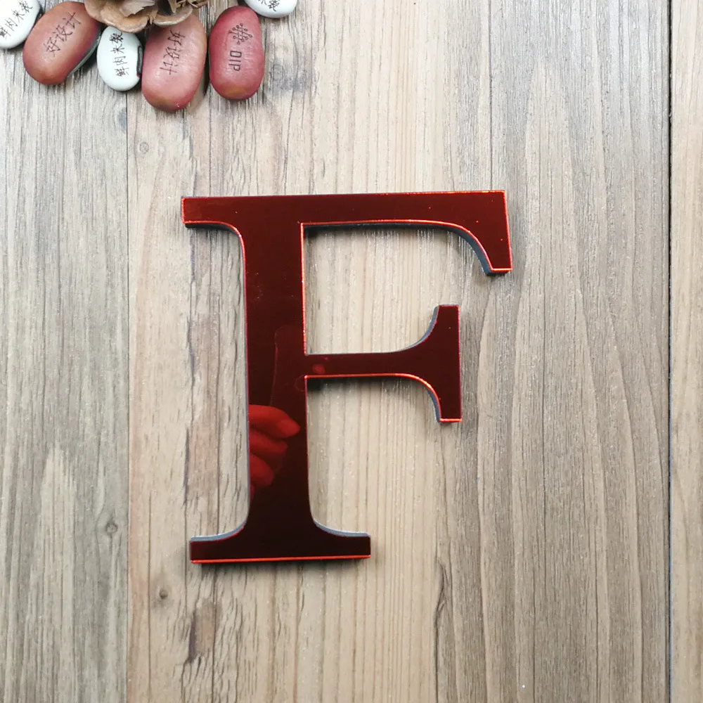 Сделай Сам красные акриловые буквы 26 английская отдельно стоящая буква Алфавит огни свадебные вечеринки комнаты украшения для дома и офиса ремесла - Цвет: F