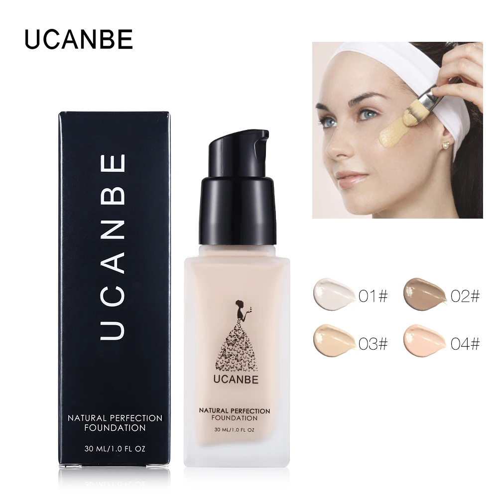 

UCANBE Face Base Makeup Liquid Foundation Full Coverage Moisturizing Waterproof BB Cream Primer Concealer Natural Nude Brighten