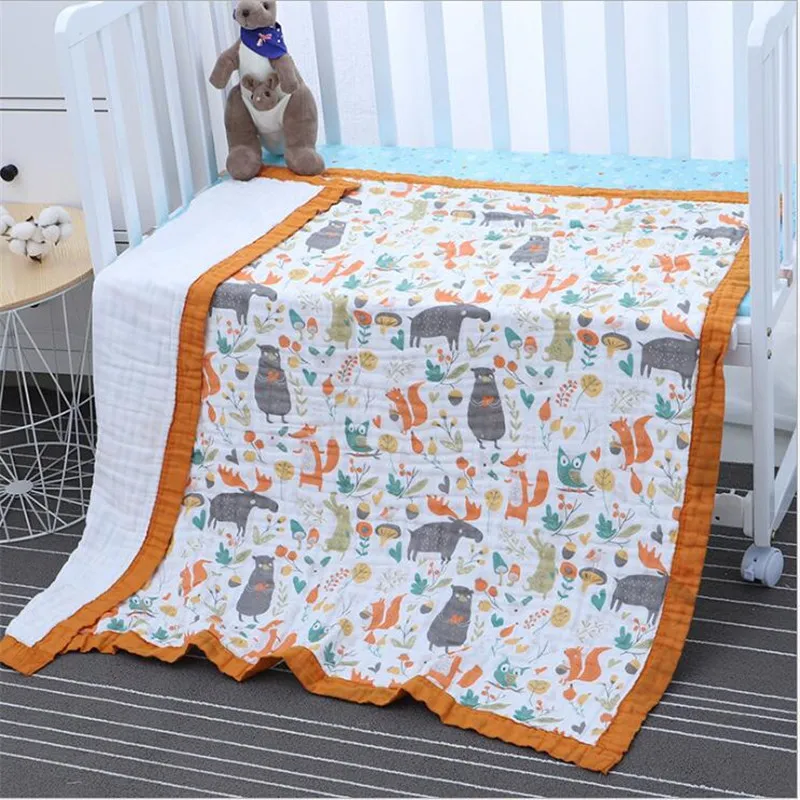 

Multi Designs Muslin Baby Swaddle Blanket Baby Blanket 6 Layers Gauze Cotton 110*110cm Swaddle Newborn Baby Swaddle Blankets