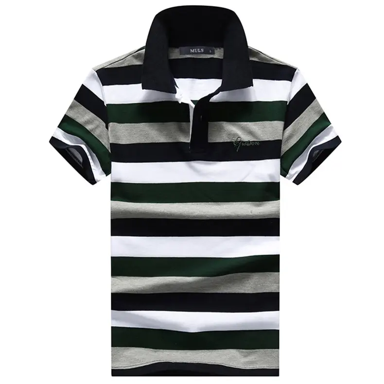 Summer Polos Men Shirt Cotton Striped Short Brand Mens Polo Male Top Tees Fast Dry Breathable Tshirt Men Clothing Boy Drop Ship-0