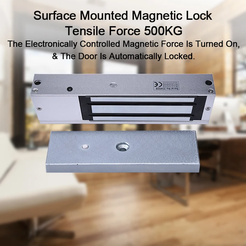 

Eseye Electronic Magnetic Door Lock 12V 500KG(1200lbs) Access Control System Lock Single Lock High Quality Metal Magnetic Lock