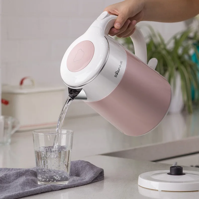 

Stainless steel double-layer insulation anti-hot color steel electric kettle