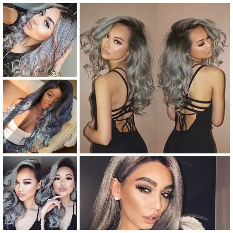 Gray Ombre Hair On Dark Skin
