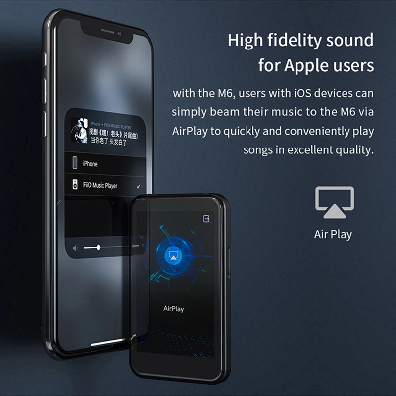 Портативный MP3 плеер FiiO M6 HiFi аудио проигрыватель с Bluetooth Hi Res звук USB чип DAC ES9018Q2C