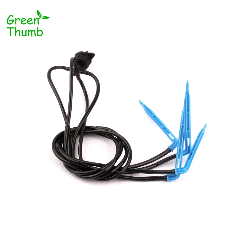 

3sets of Curved Arrow Garden Drip Watering System Connect 3/5mm Hose with Five Ways Hose Splitter for Greenhouse Irrigation Kits