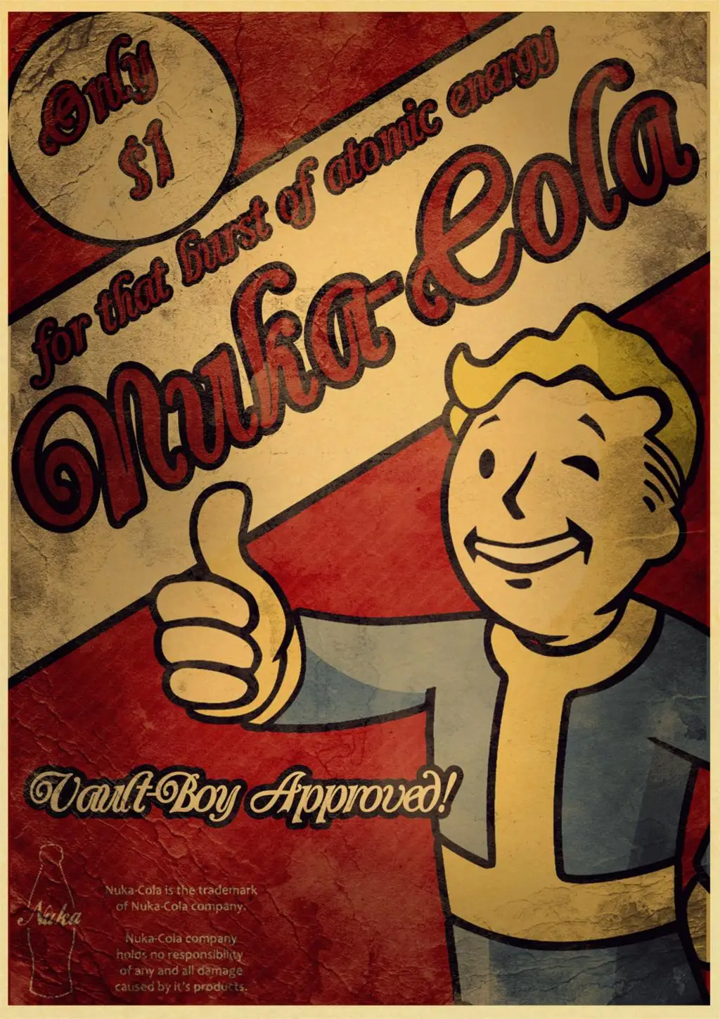 Nuka Cola Fallout 2345 винтажный бумажный плакат настенная живопись украшение дома 42X30 см 30X21 см - Цвет: E049