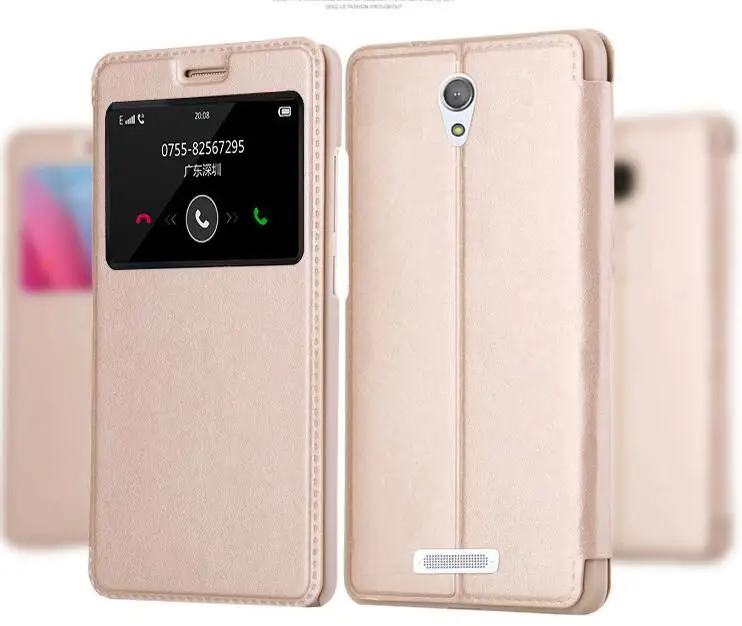 

1Pc Glass Screen Protector+Stand Leather Case Cover For Highscreen Power Five Pro Case With View Windows,High Quality,Free