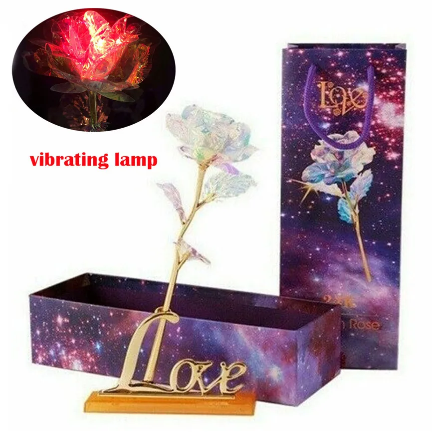 

Romantic LED Fairy Rose Lamp Artificial Flowers For Girl Friend Valentine's Day Creative Gift Wedding Party Home Decoration