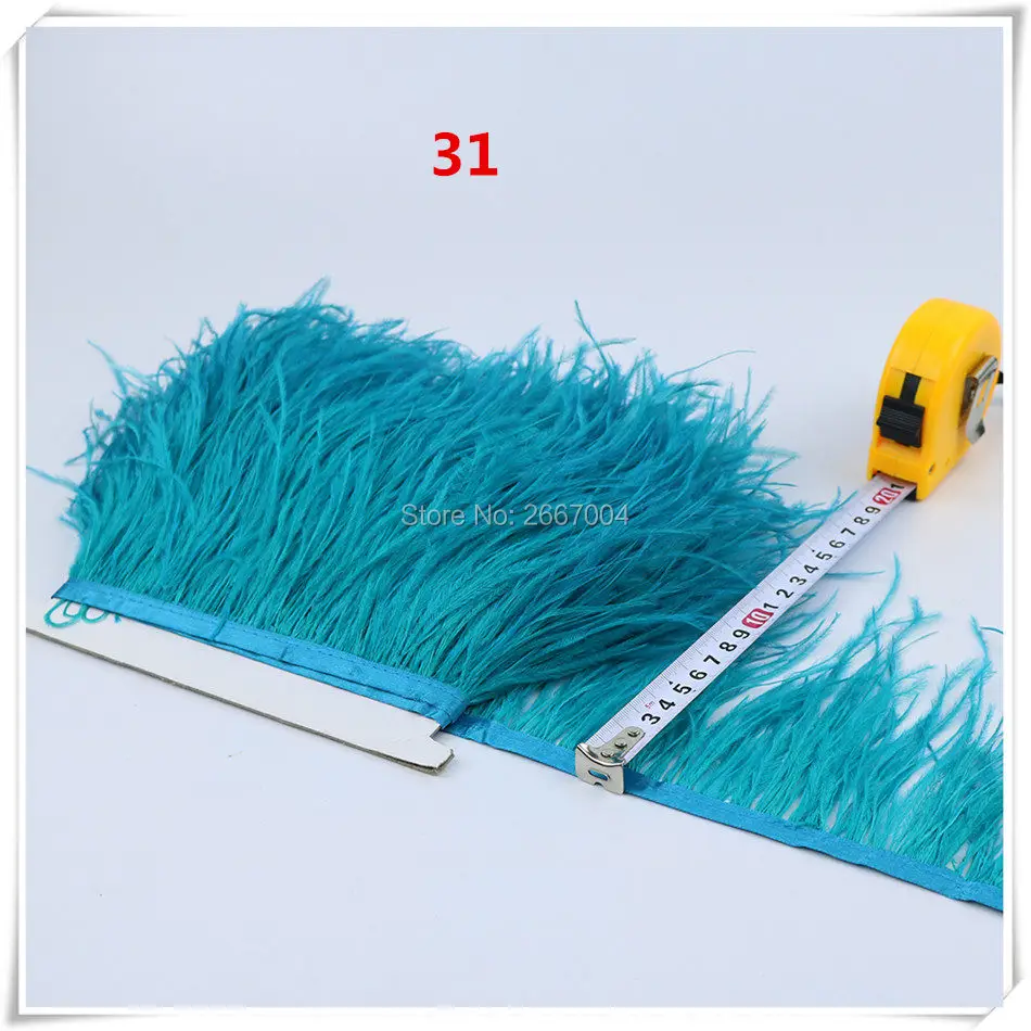 35 blue-green ostrich feather fringe 5_