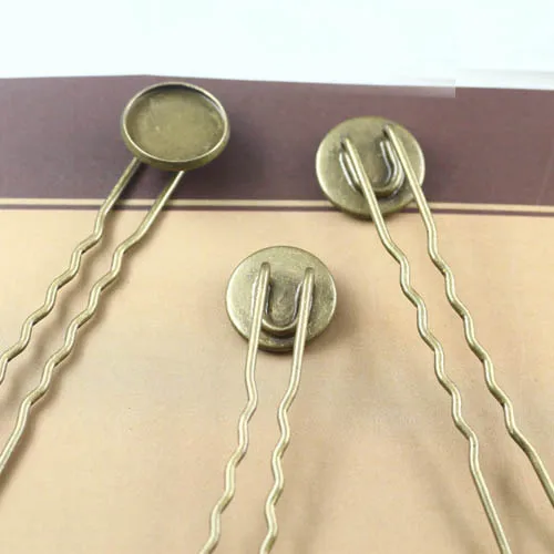Ретро заколка для волос заготовки DIY фурнитура с 14 мм круглым гладким ободком