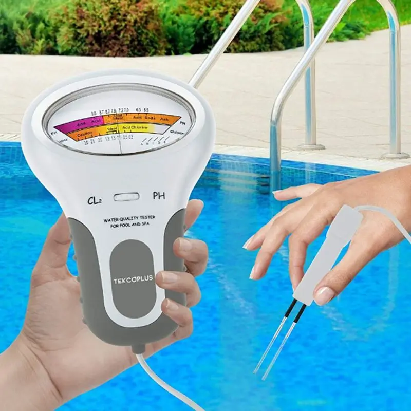 

PH Meter CL2 Chlorine Water Quality Tester Portable Home Swimming Pool Spa Aquarium PH Test Monitor Checker White