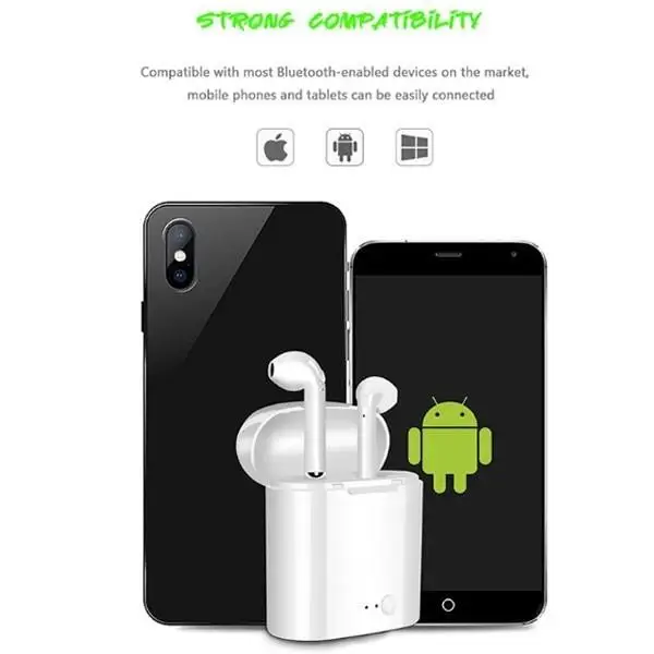 Беспроводная гарнитура Bluetooth наушники i7S Tws Близнецы с зарядным боксом для iPhone
