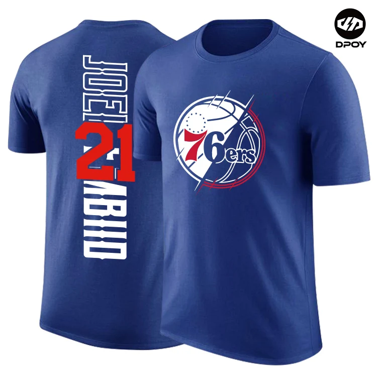 

Philadelphia Joel Embiid Ben Simmons Tobias Harris T-shirt short-sleeved cotton sports basketball t-shirt dpoy brand