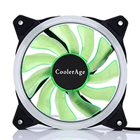 CoolerAge 120 мм светодиодный 3-контактный вентилятор для компьютера чехол/кулер для процессора/бесшумный вентилятор для водяного охлаждения - Цвет лезвия: Green 1pcs