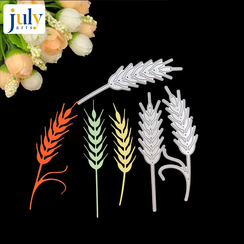 

Julyarts Wheats Bbarley Plant Metal Cutting Die Scrapbooking Embossing Stencil Card Die For DIY Invitation Album Book Decoration
