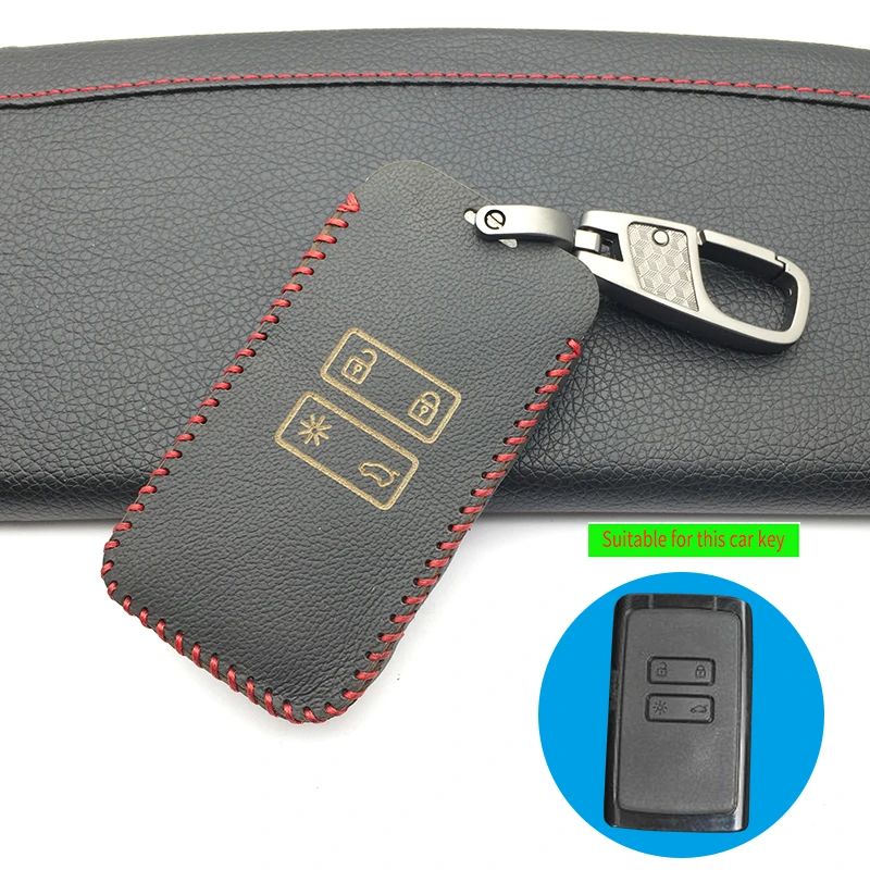 

2018 Latest Leather Car Key Case Protector Shield Cover Keyless Entry Remote Fob for Renault Koleos Megane Scenic Kadjar Sandero