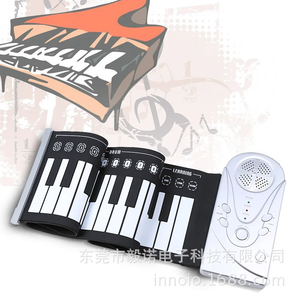 

2019 new 49 Keys students Small and Portable Folding Electronic Organ Can Roll Up Piano Children's Beginner Practice Piano