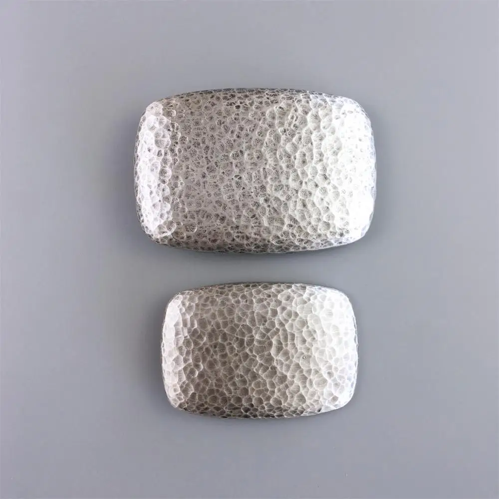 

New Original Vintage Silver Plated Hammer Forged Rectangle Belt Buckle Large Size Small Size Choices