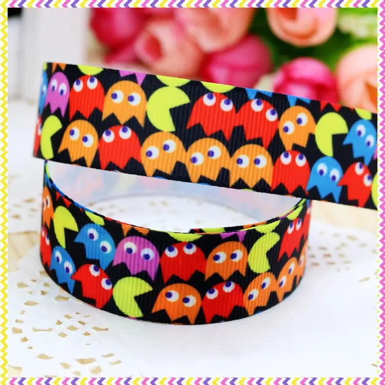 

DHK 7/8'' 5yards game printed grosgrain ribbon headwear hair bow diy party decoration OEM Wholesale 22mm C1082