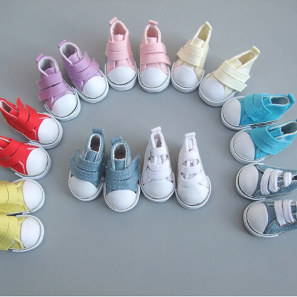 

Hot Sale 1 Pair 5cm Doll Canvas Shoes Doll Toy Footwear Sports Tennis Shoes Children Gift Toys