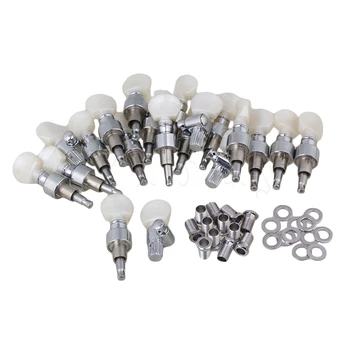 

Yibuy 50pcs 5 String Banjo Geared Machine Head with Pearled Pegs Chrome