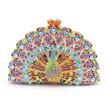 Neue luxus clutch frauen tasche mode pfau geldbörse handtasche weiblichen abendtaschen rote umhängetasche damen bolso sac ein haupt Q34