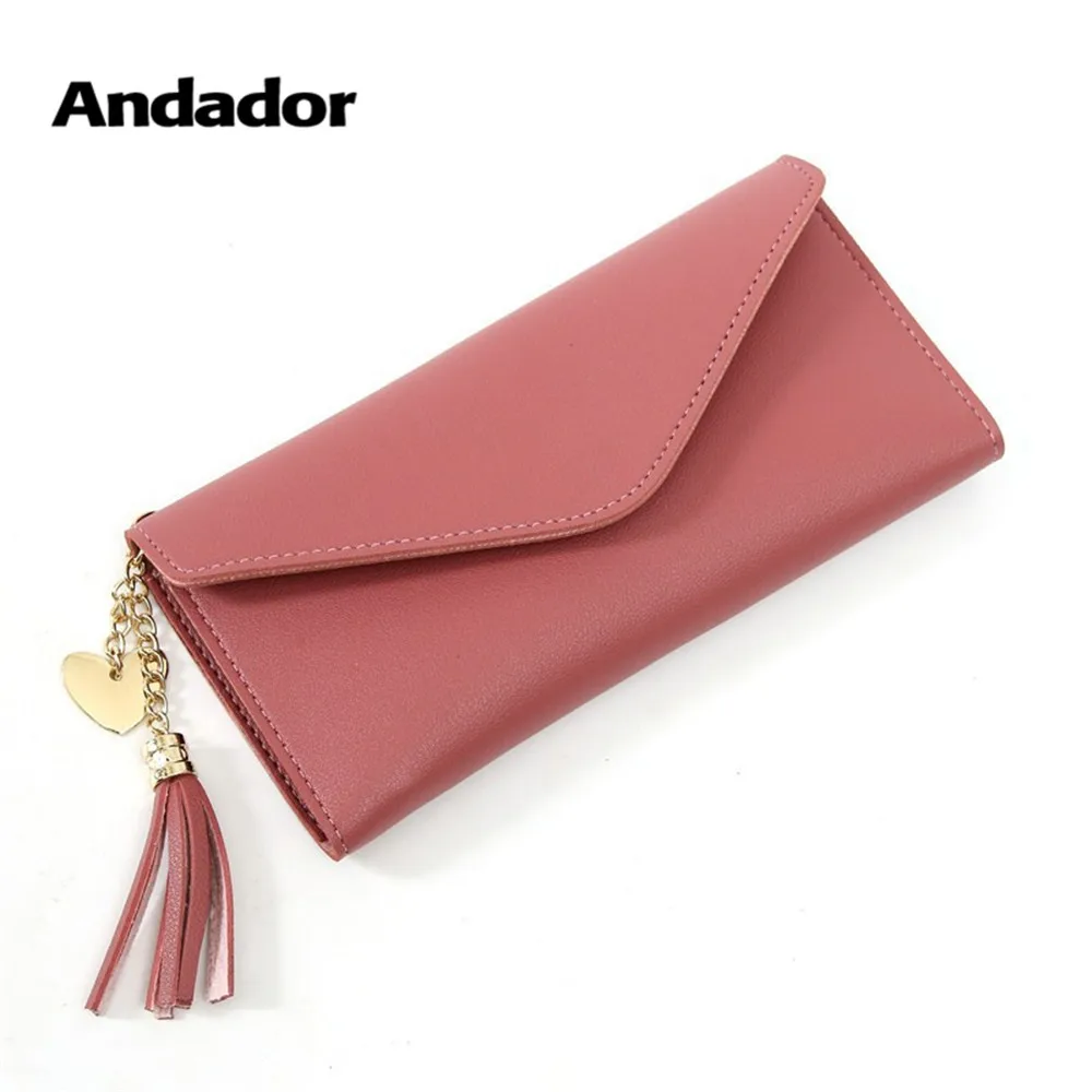 إمرأة محافظ وحقائب يد حامل هاتف محفظة نسائية طويلة سستة الجلود بو غلق بمشبك مخلب شرابة الإناث عملة جيب بطاقات حامل