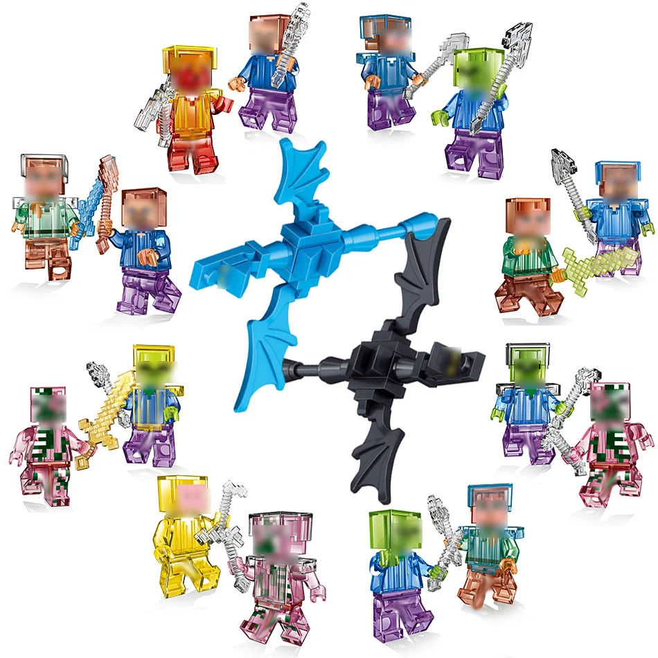 SingleSale Smartable Minecrafted Style mini Zombie Steve figure Building Blocks Toys Compatible Legoing Minecrafted Model Bricks