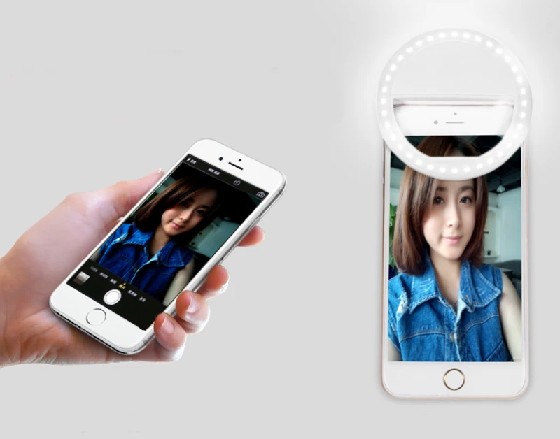 Z30 кольцо светодиодный Портативный светильник чехол телефона светильник Красота селфи кольцевой вспышка заполняющий светильник для iPhone 5 6 6s plus, 7, 7 plus, samsung s 6s 7