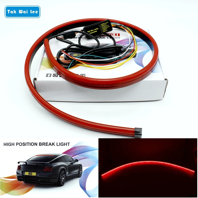 

Tak Wai Lee 1X 90CM Red LED High Position Break Light Strip Turn Signal Lamp Daytime Running Double Flash Car Styling Taillight