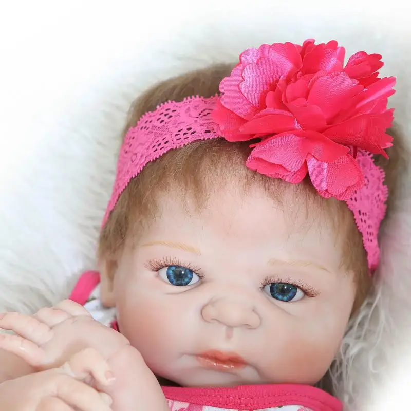 Lovely BeBe Reborn 22inch Soft Full Body Silicone Reborn Dolls 55cm Cute Girl Baby Toys Lifelike Newborn Realista For Brinquedos