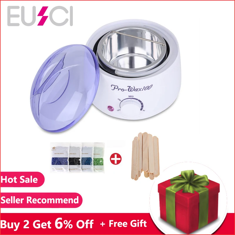 Wax Warmer Hair Removal Waxing Kit Wax Machine With 4 Flavors Hard Wax Beans For Painless Wax Of Legs, Face, Body