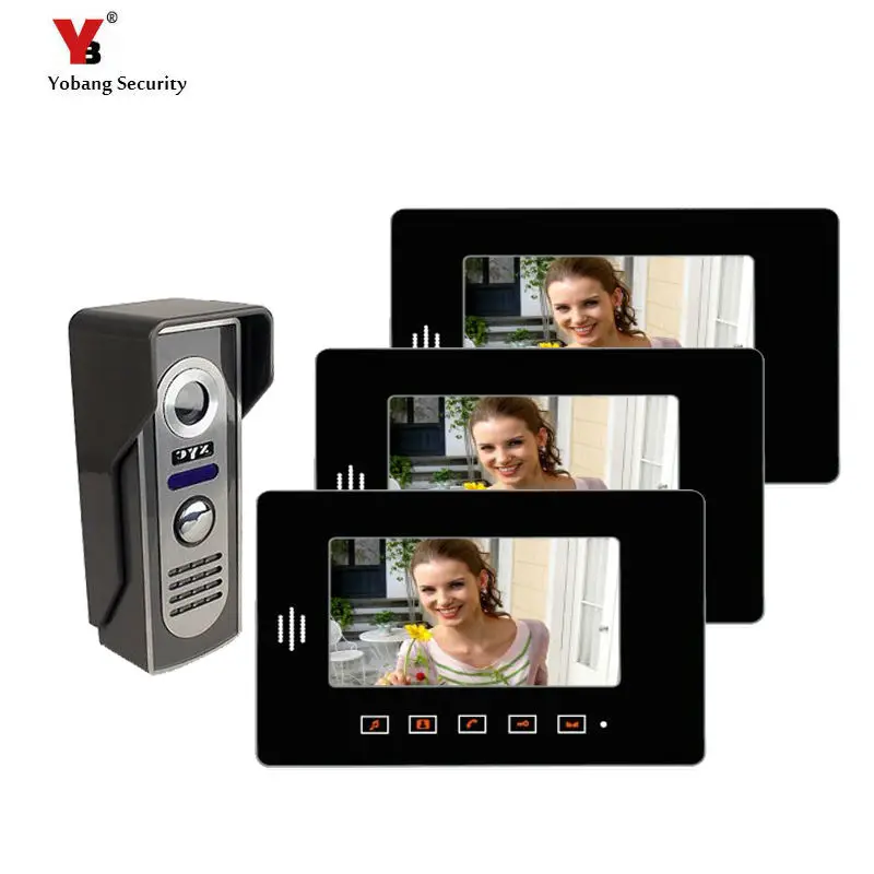 Yobang Security 7" Video outdoor camera with Waterproof Rain Cover Home Building video intercom system doorbell phone | Безопасность