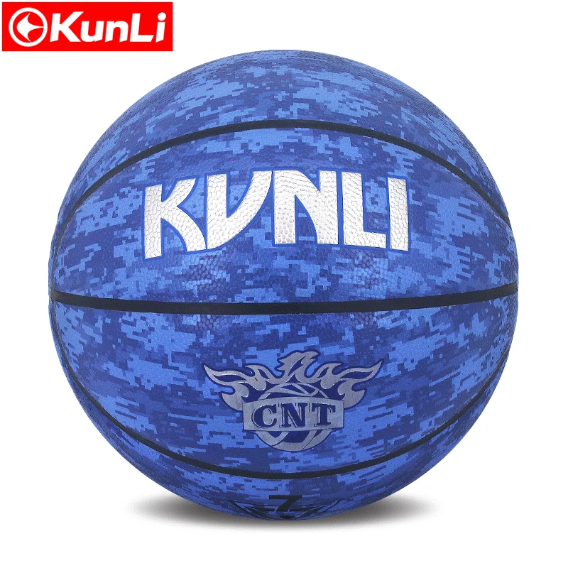 Баскетбольный мяч KUNLI KLBA201, синий, Размер 7, размер 6, Размер 5, бренд, высокое качество, натуральный расплавленный ПУ материал, Официальный баскетбольный мяч