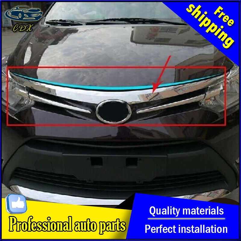 

AKD For Toyota Vios Grille chrome trim car styling 2014~2016 For Vios metal Grille strip stickers Car Special high-quality