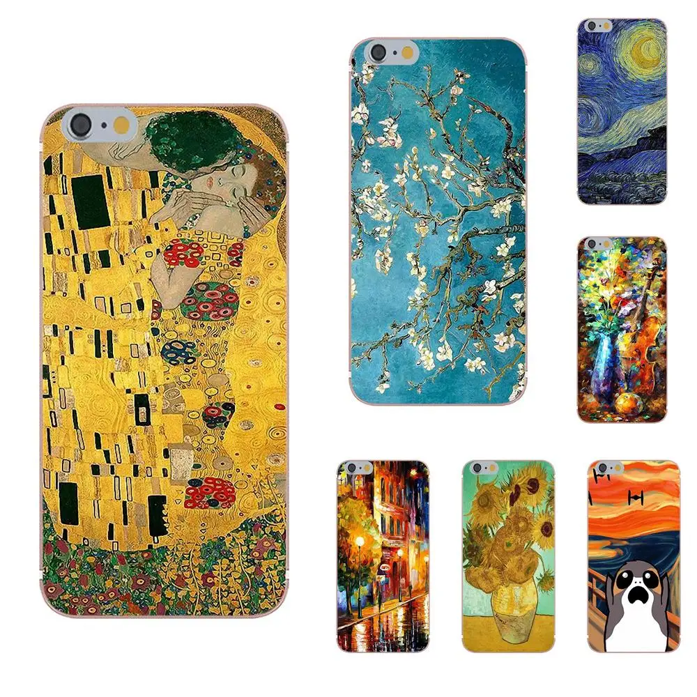 Мягкий телефон Capa Ream от Munch Van Gogh Звездная ночь солнце звезда для Samsung Galaxy A3 A5 A7 J1 J2 J3