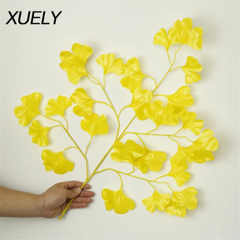 

Artificial leaf decoration plastic tree branches simulation silk flower banyan leaves ginkgo biloba leaves Maple leaf wedding