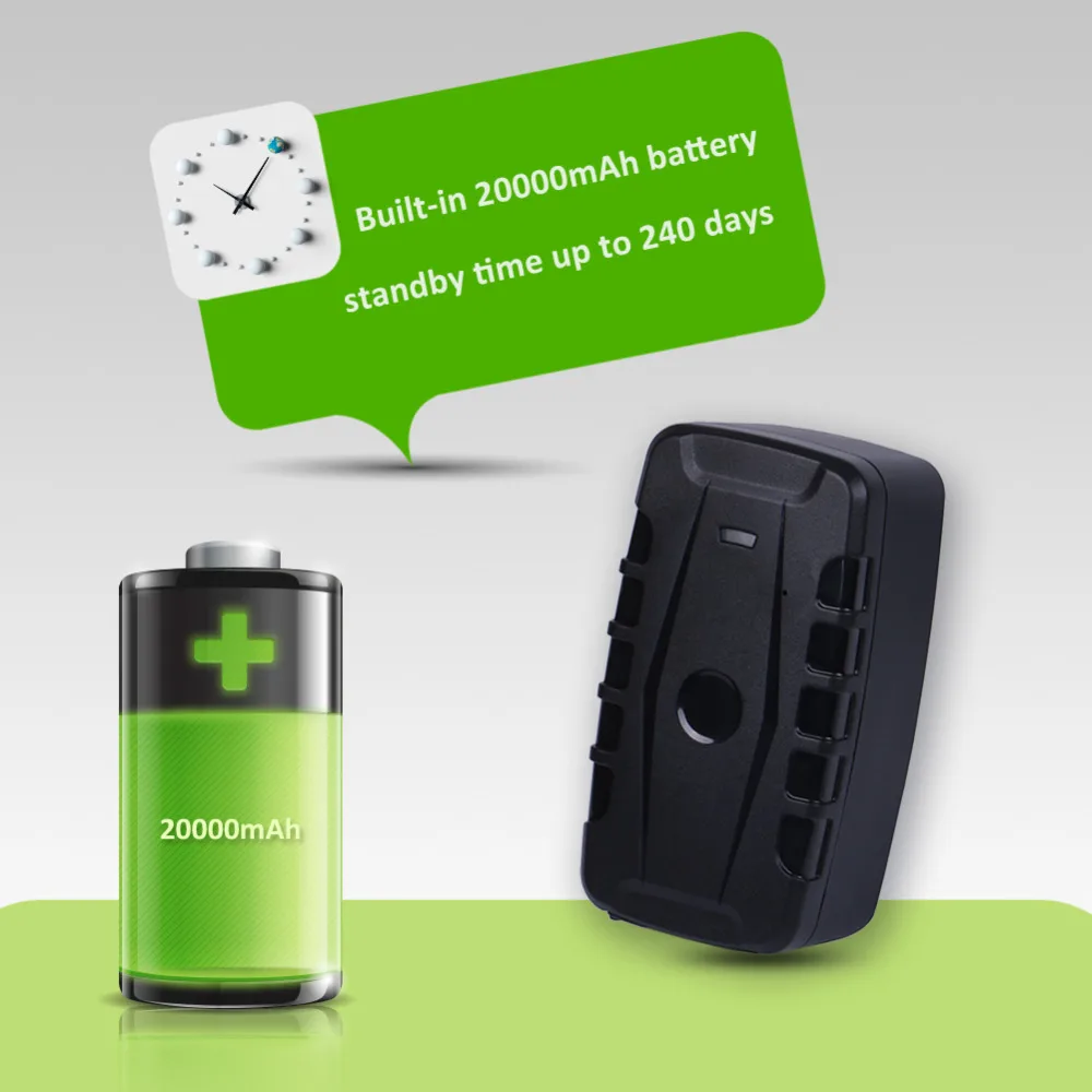 Car GPS Tracker LK209C 20000mAh Battery Real Time Vehicle Locator Powerful Magnet Standby Time 240 Days Waterproof IP67