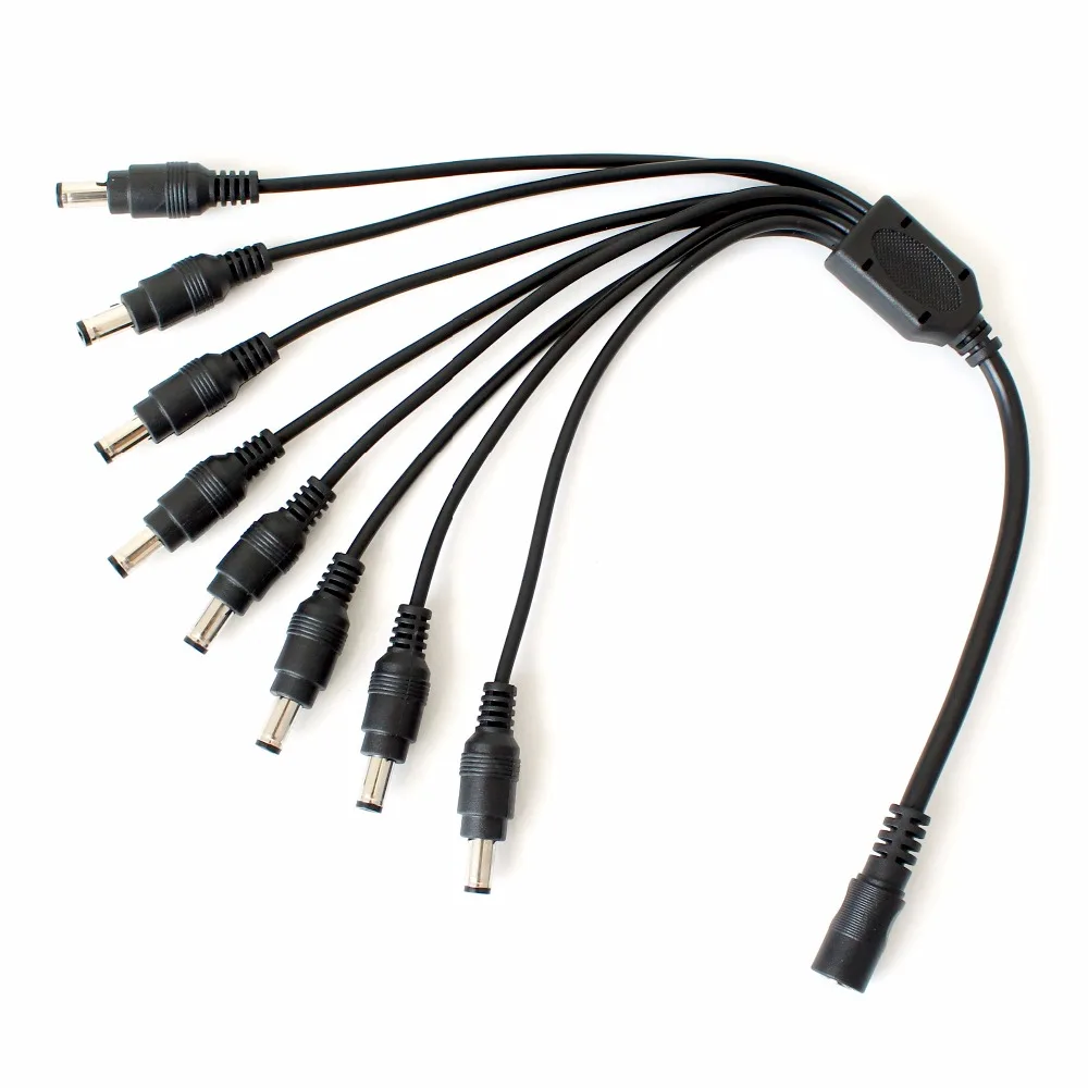 

High Speed 8-Way 1 Female to 8 Male CCTV Power Splitter Cable Hub for CCTV Camera DVR Security Kit CCTV Accessory