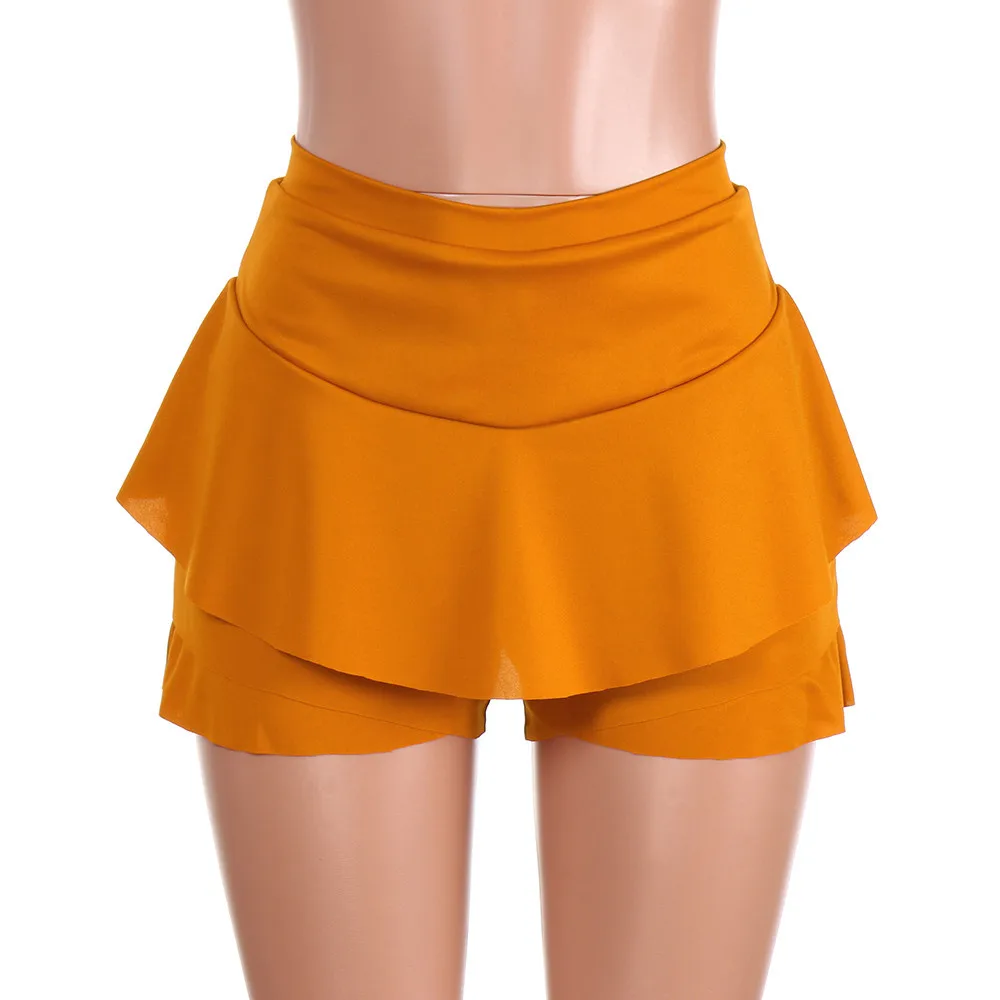 Модные женские юбки faldas mujer moda одежда для платье с оборками оборка шорты с высокой талией Мини Шорты 2AUG8